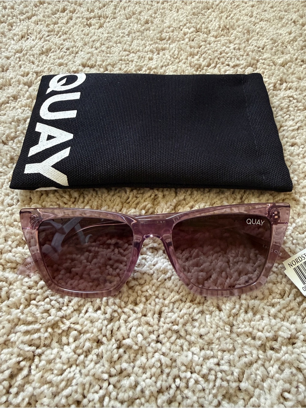 Quay Australia Purple Transparent Square Sunglasses